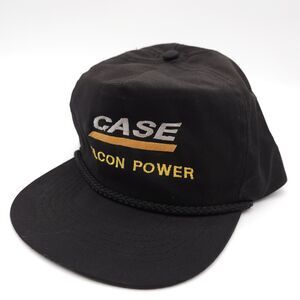 Vintage Case Falcon Power‎ Snapback Trucker Rope Hat Black Ball Cap KC Brand
